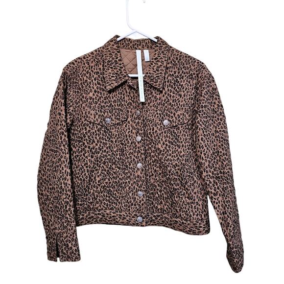 Debra Deroo Leopard Print 100% Silk Button-up Jacket Women's Size P NWOT Casual - Picture 5 of 9